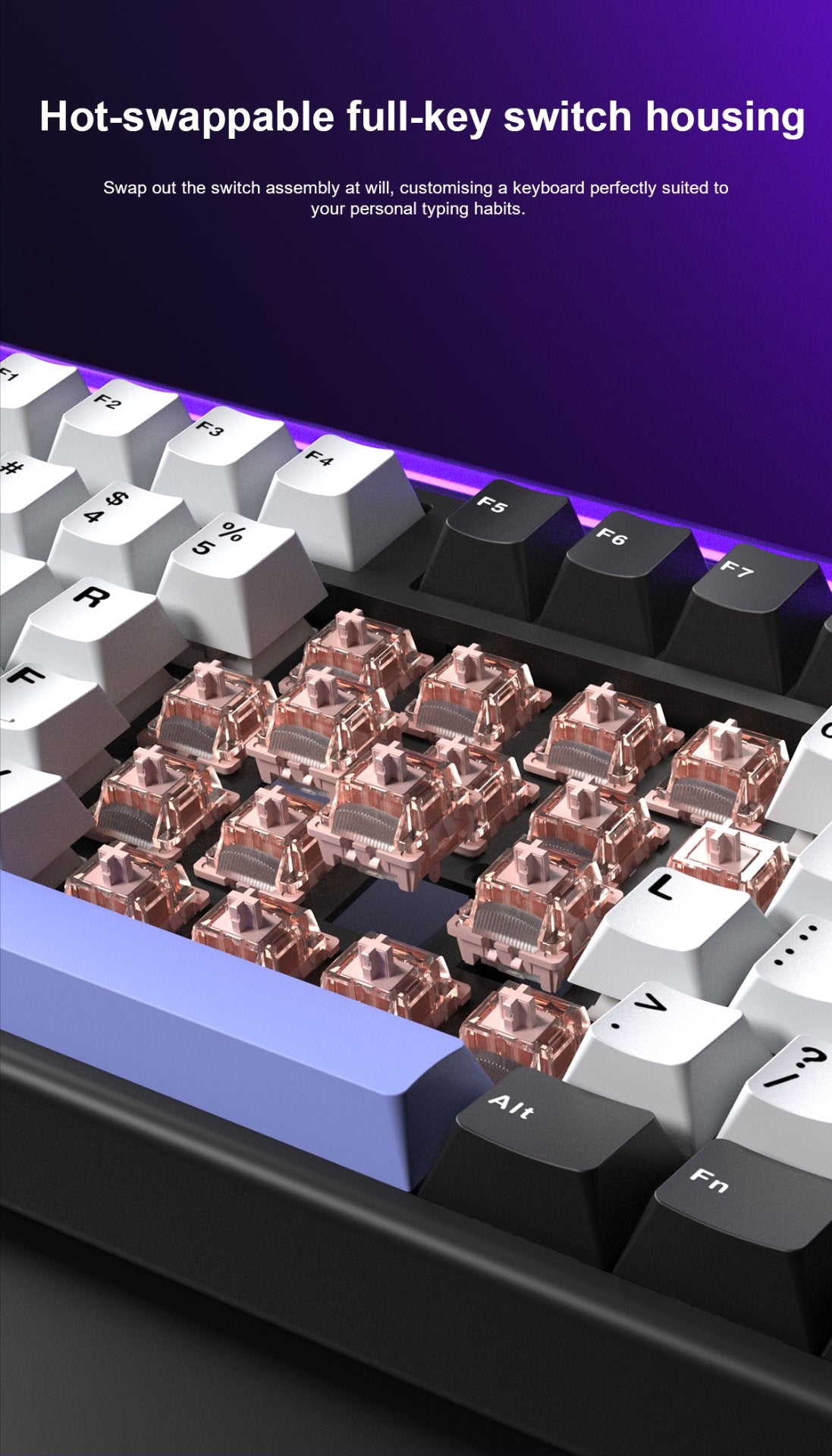 AULA H108 hot-swappable full-key switch housing